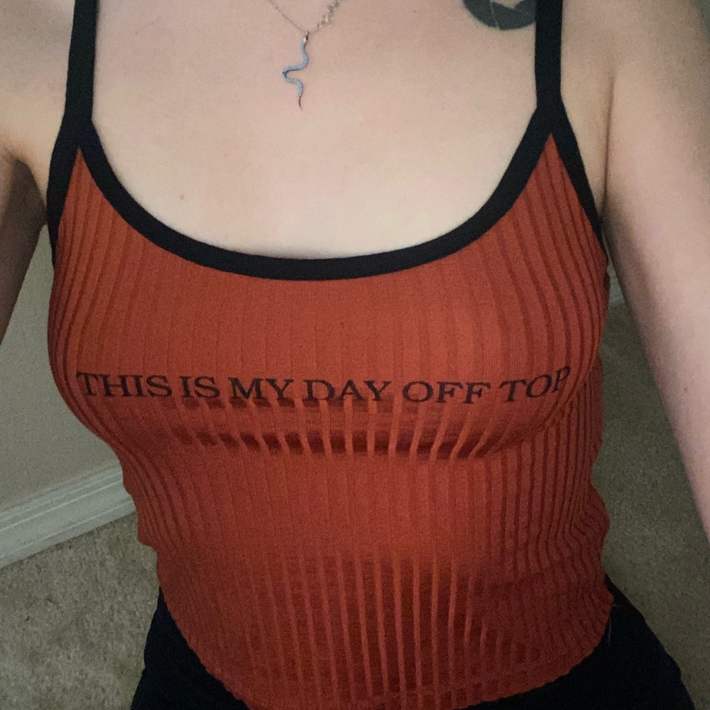 Orange red day off crop top
